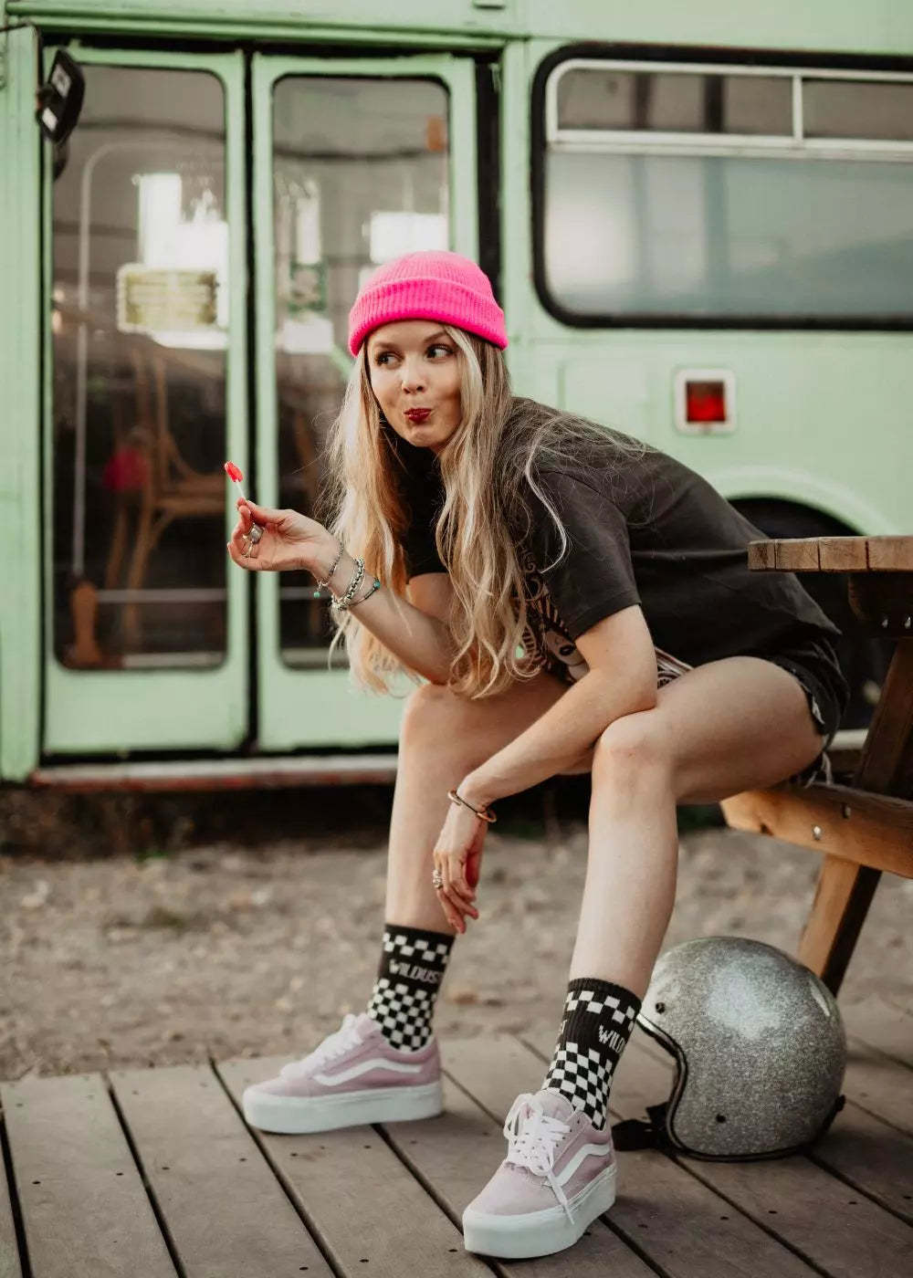 SOCKS - CHECKERBOARD GREY