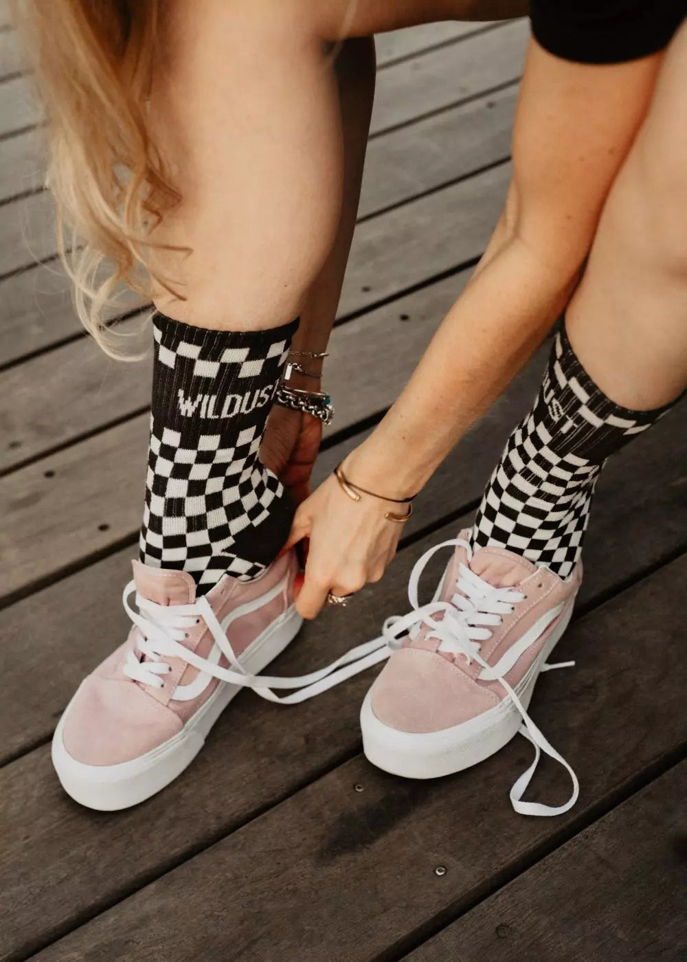 SOCKS - CHECKERBOARD GREY
