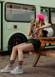 SOCKS - CHECKERBOARD GREY
