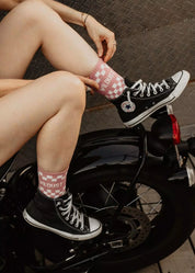 SOCKS - CHECKERBOARD PINK