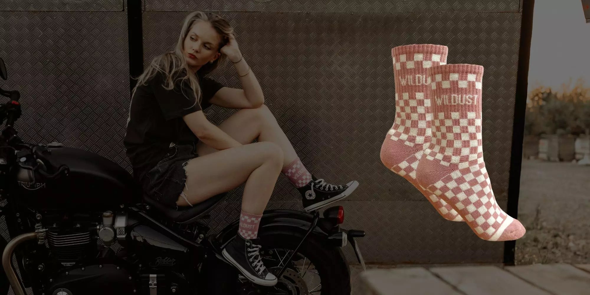 SOCKS - CHECKERBOARD PINK