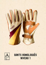 GLOVES 70'S STRIPES - WHITE
