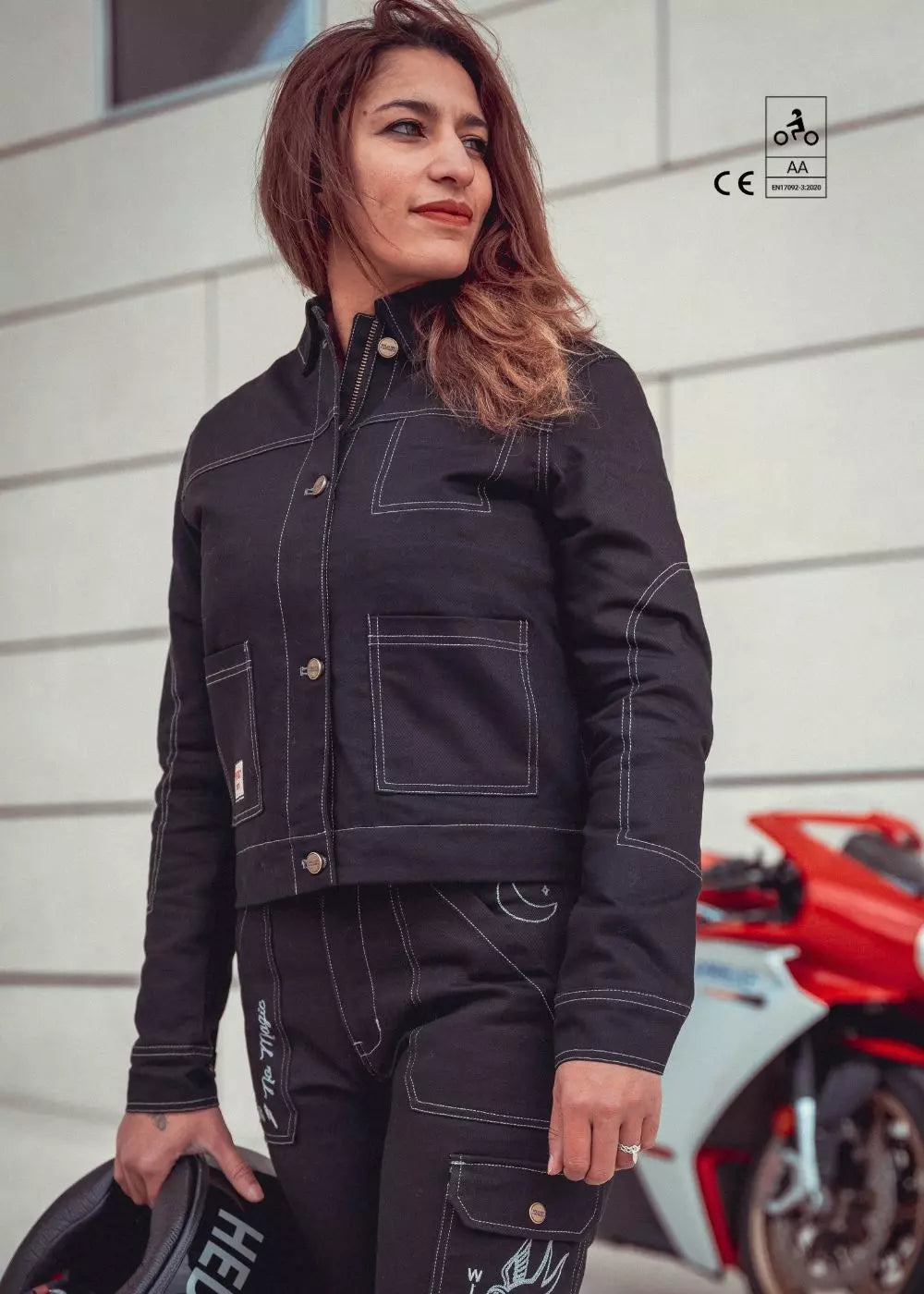 VESTE MOTO PIONEER - BLACK
