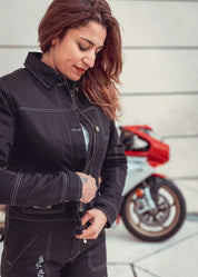 PIONEER MOTORCYCLE JACKET - BLACK