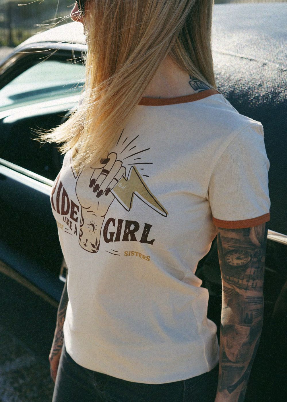 T-SHIRT RETRO - RIDE LIKE A GIRL