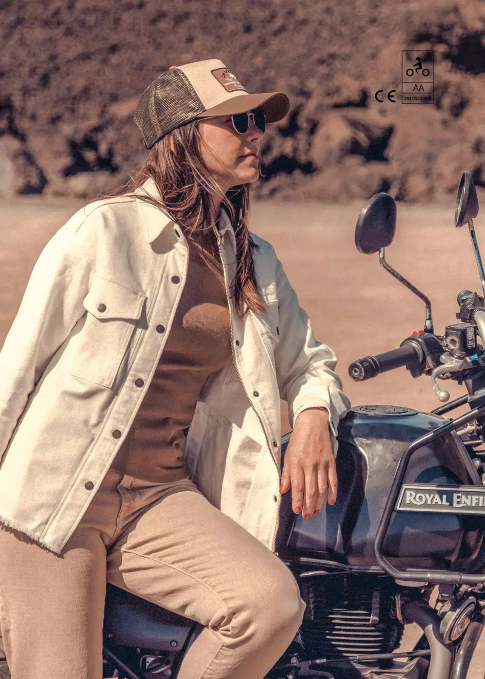 VESTE MOTO MAVERICK - BLANC