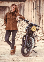 MAVERICK MOTORCYCLE JACKET - KHAKI