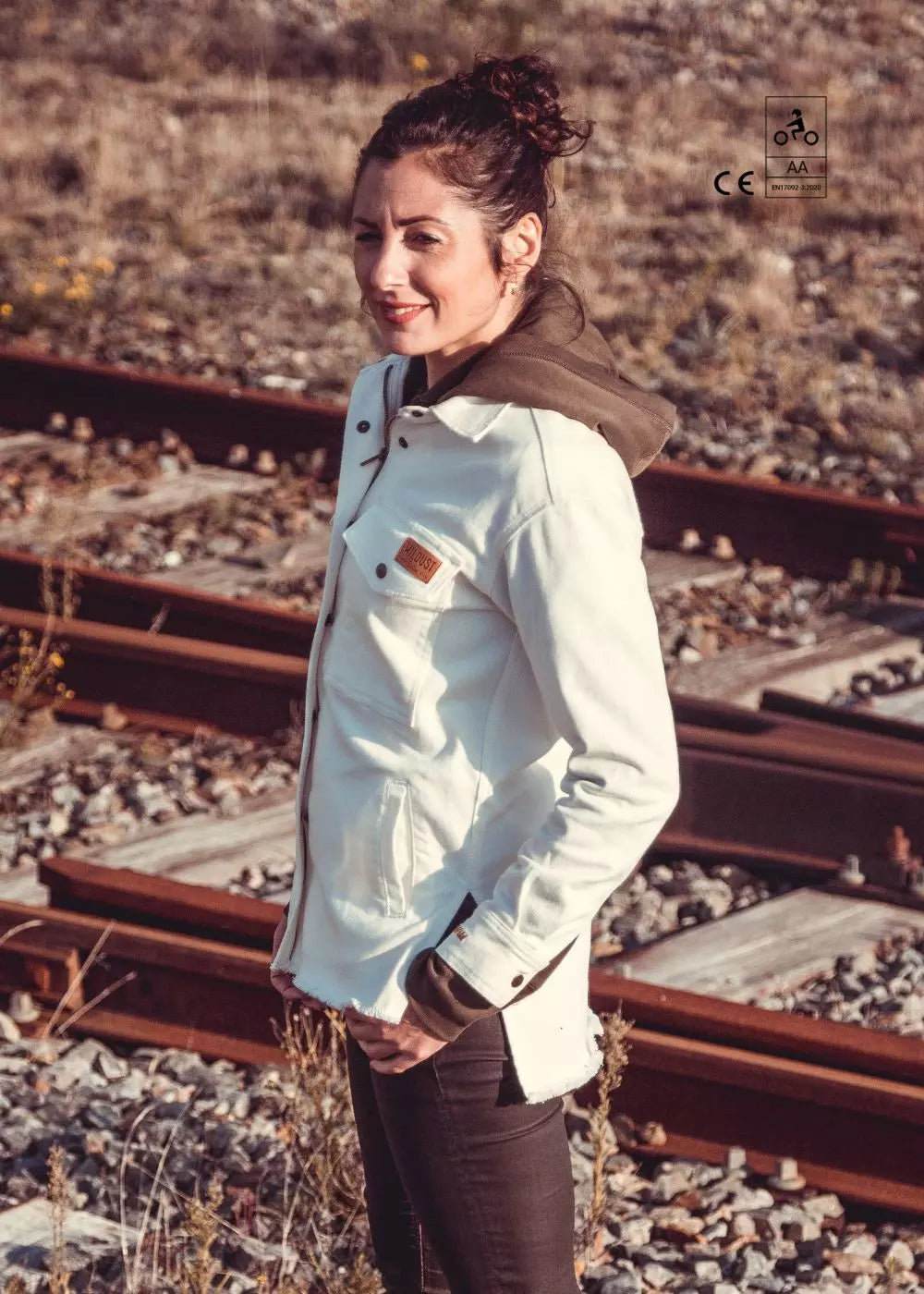 VESTE MOTO MAVERICK - BLANC