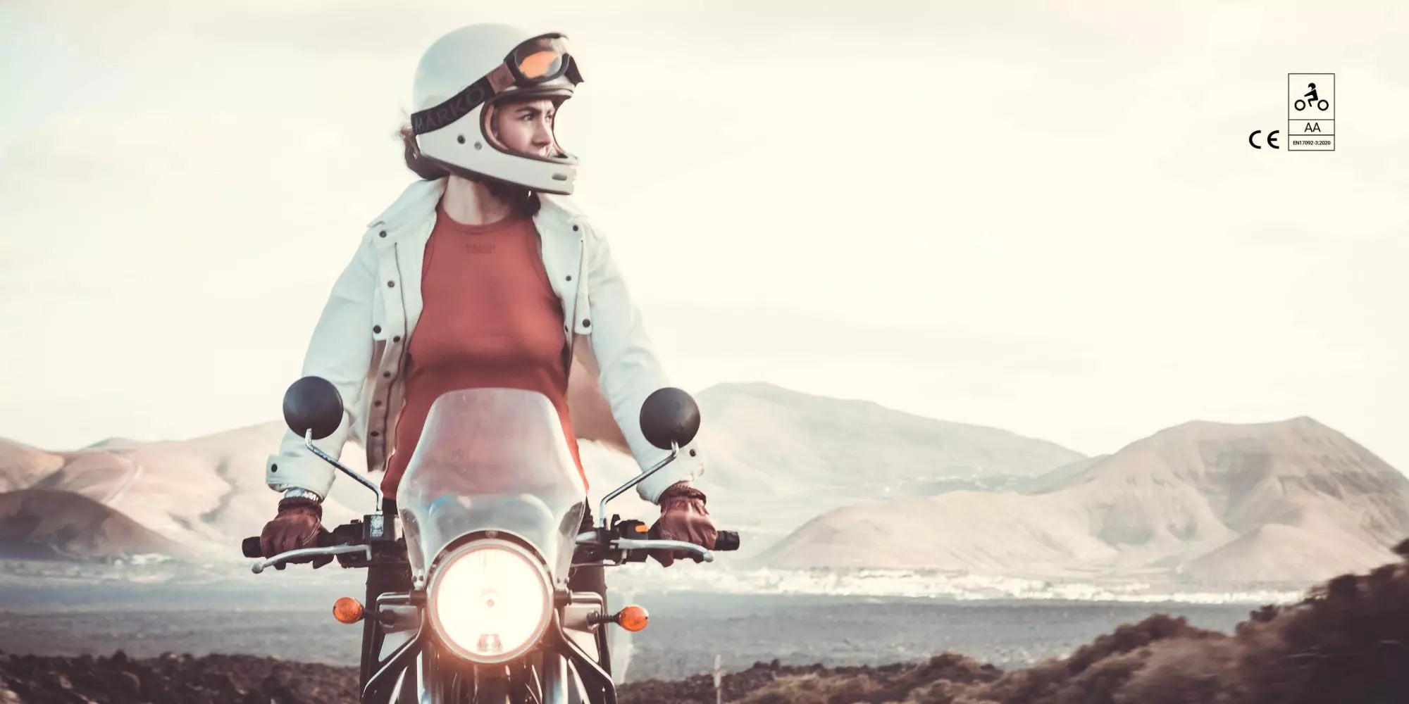 VESTE MOTO MAVERICK - BLANC