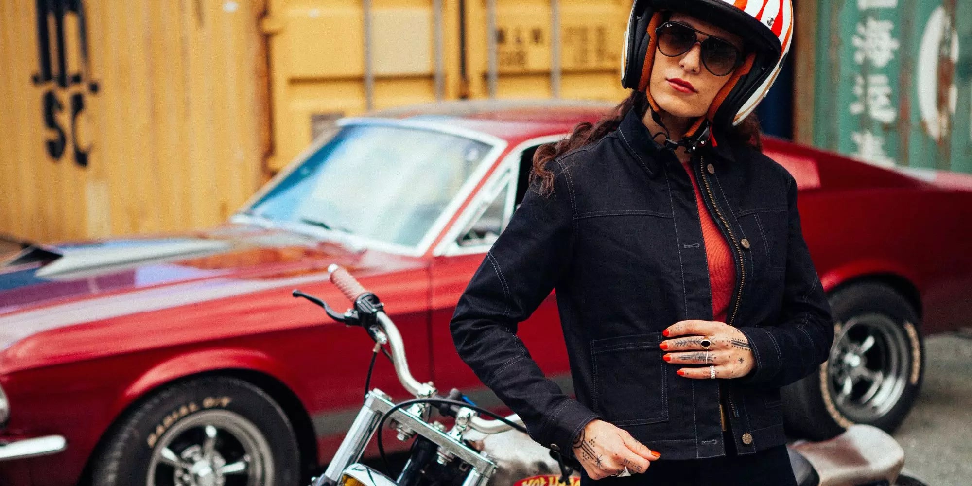 PIONEER MOTORCYCLE JACKET - BLACK