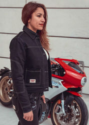 PIONEER MOTORCYCLE JACKET - BLACK