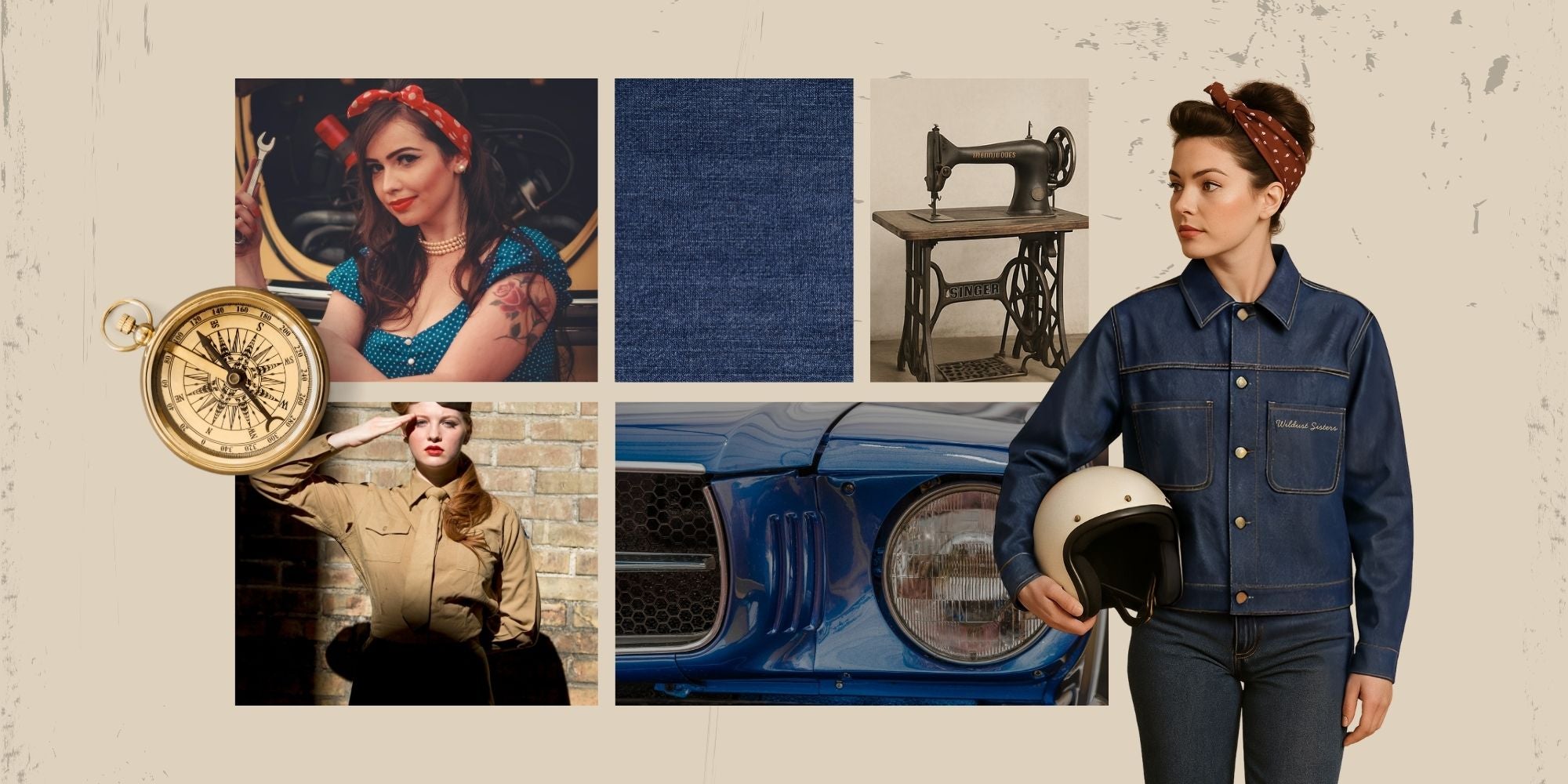 VESTE MOTO DENIM - HERITAGE