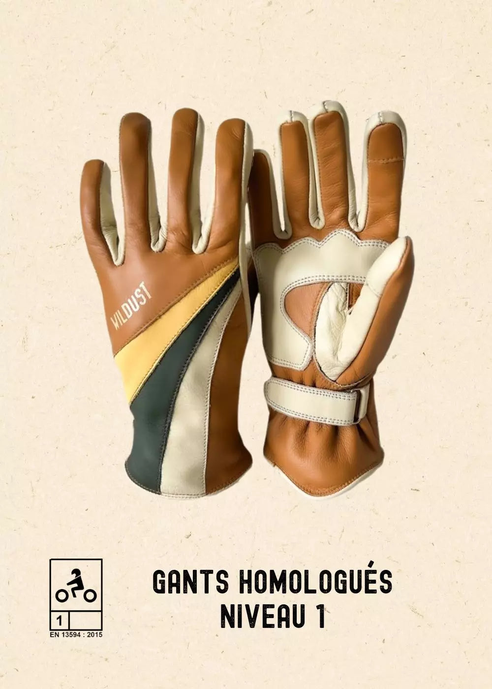 GLOVES 70'S STRIPES - CAMEL