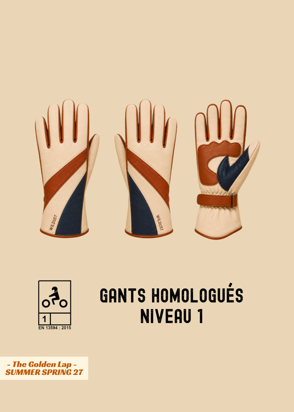 70s STRIPES GLOVES - BLUE