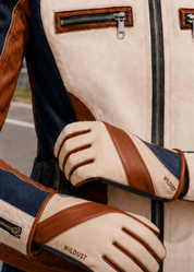 70s STRIPES GLOVES - BLUE