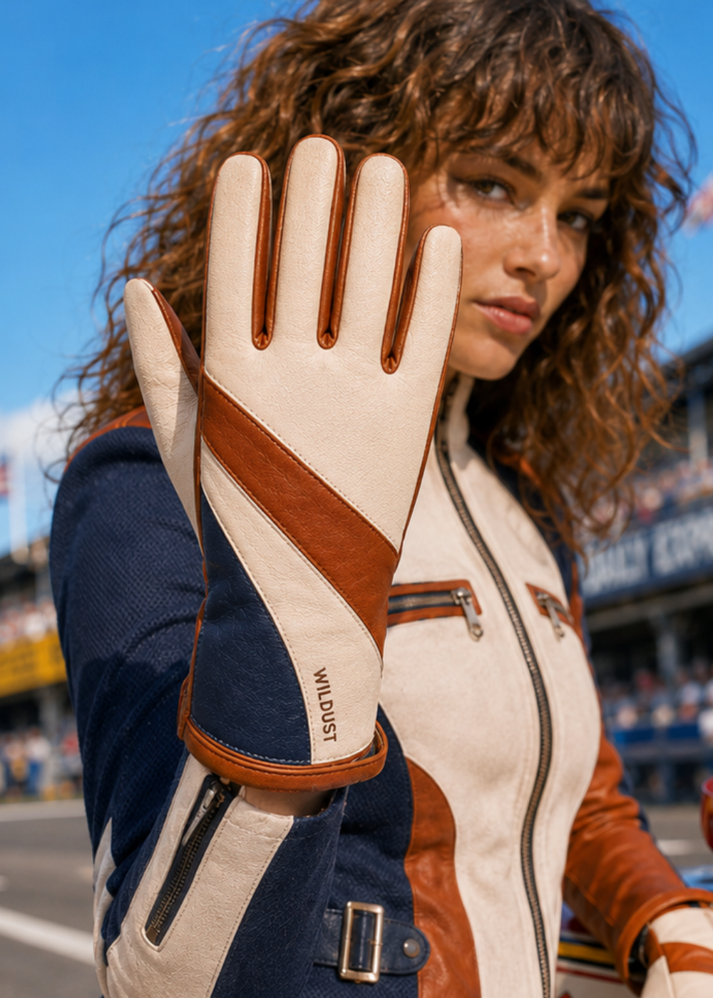 70s STRIPES GLOVES - BLUE