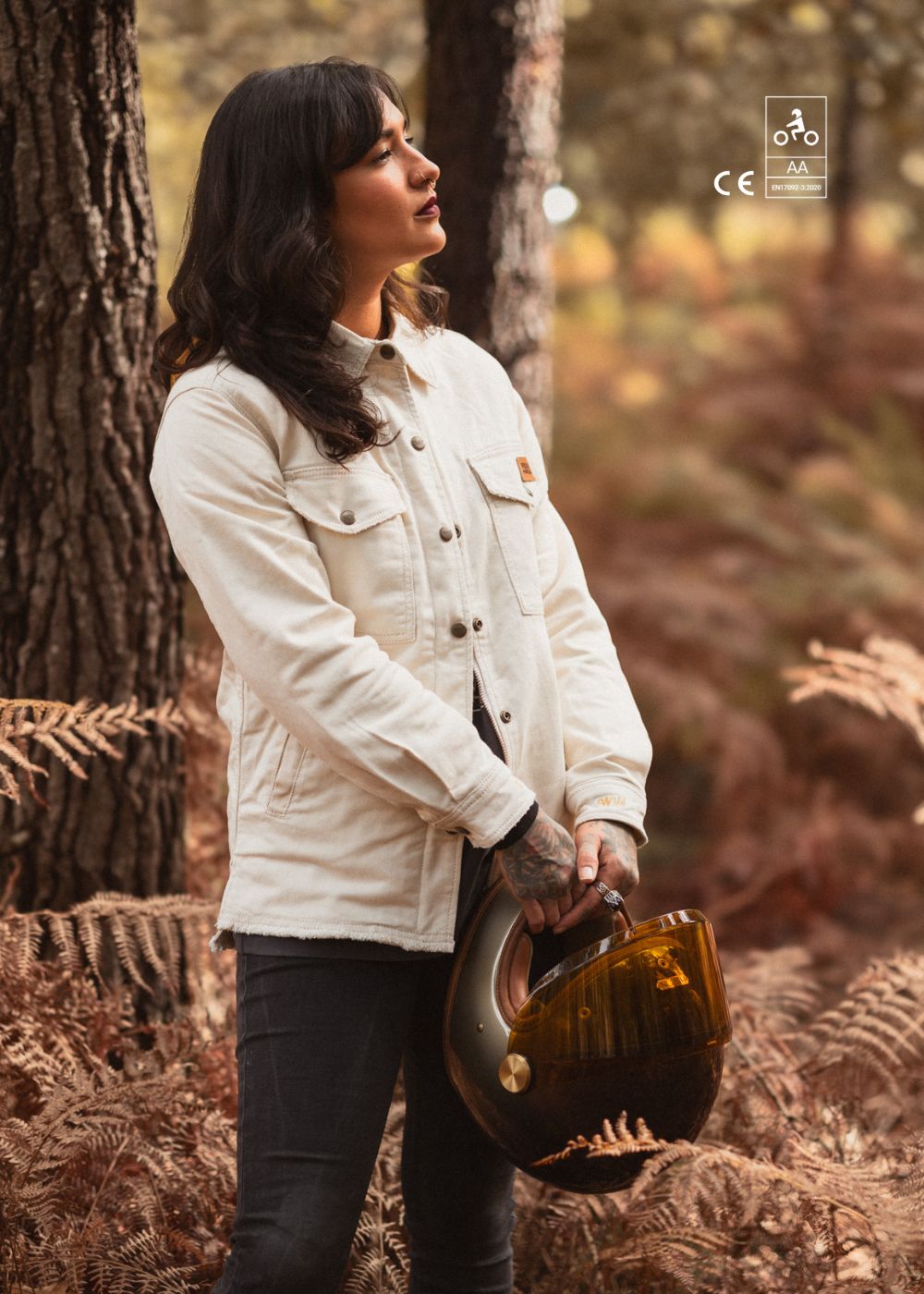 VESTE MOTO MAVERICK - BLANC