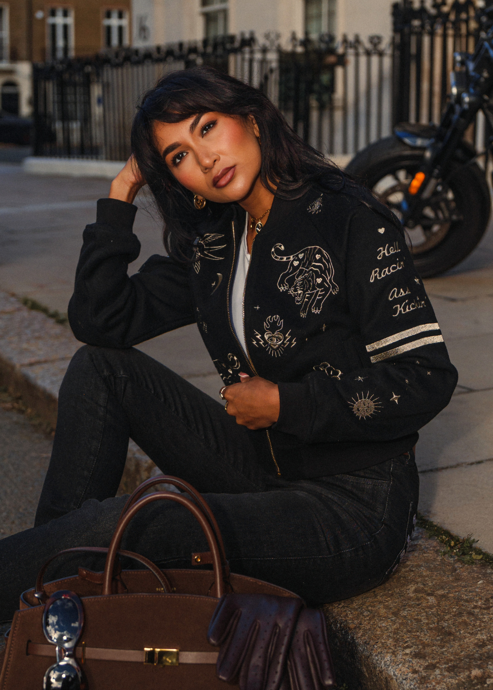 VARSITY JACKET - ORACLE BLACK