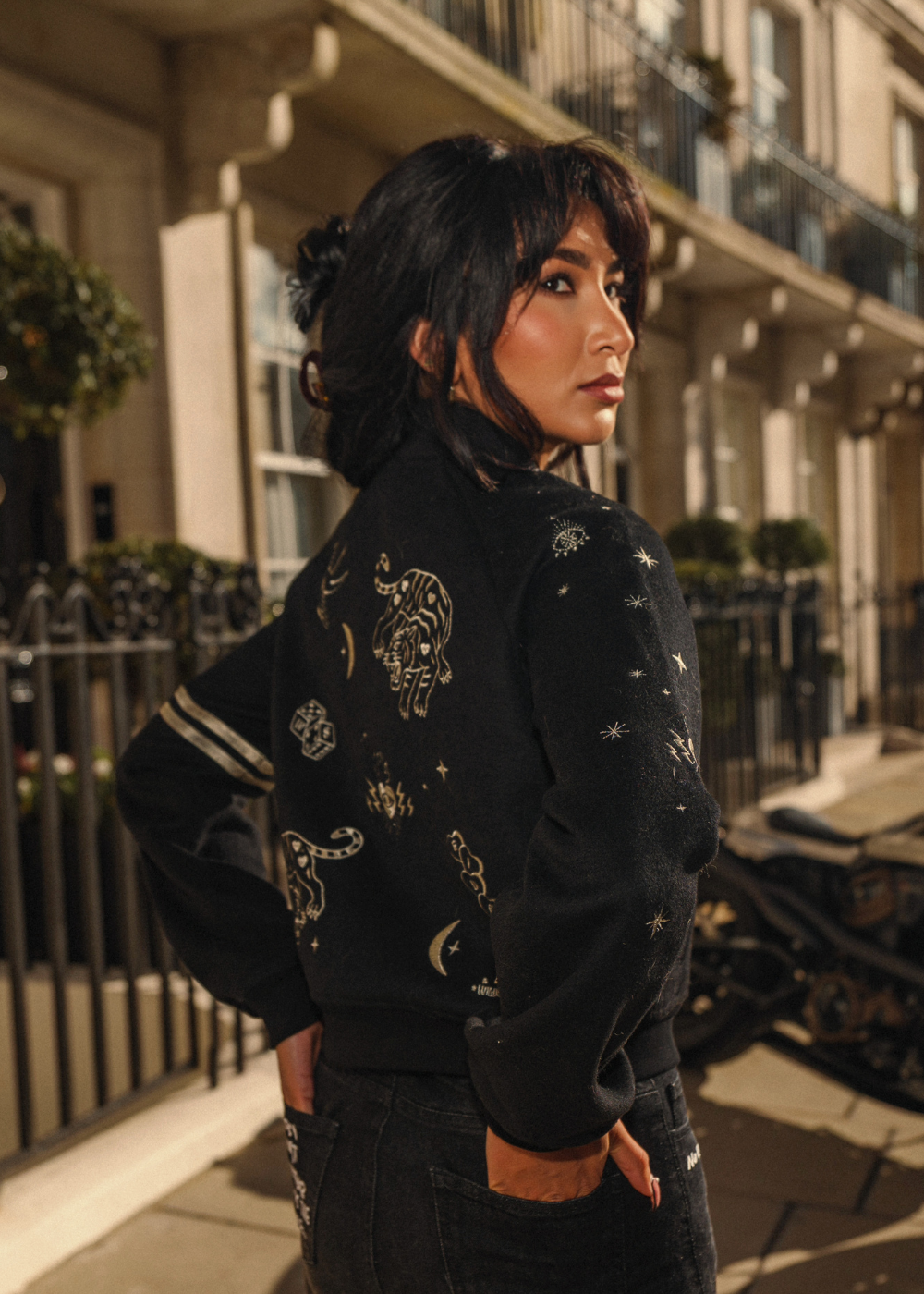 VARSITY JACKET - ORACLE BLACK