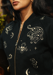 VARSITY JACKET - ORACLE BLACK