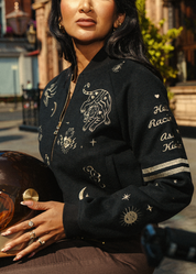 VARSITY JACKET - ORACLE BLACK