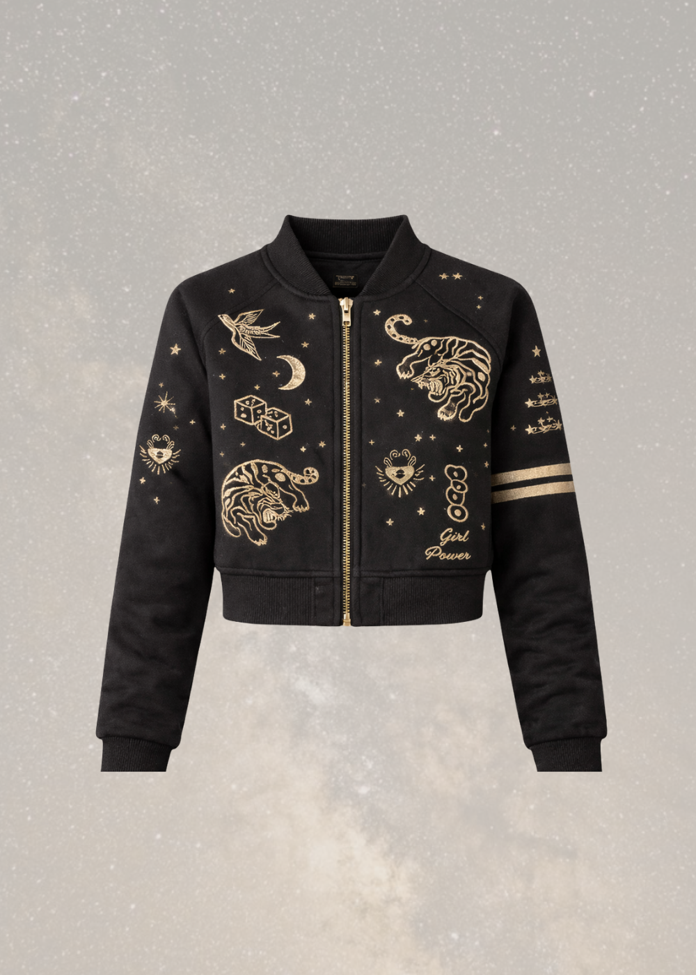 VARCITY JACKET - ORACLE BLACK