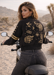 VARCITY JACKET - ORACLE BLACK