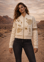 VARCITY JACKET - ORACLE WHITE