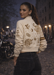 VARCITY JACKET - ORACLE WHITE