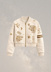 VARCITY JACKET - ORACLE WHITE