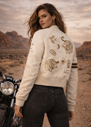 VARCITY JACKET - ORACLE WHITE