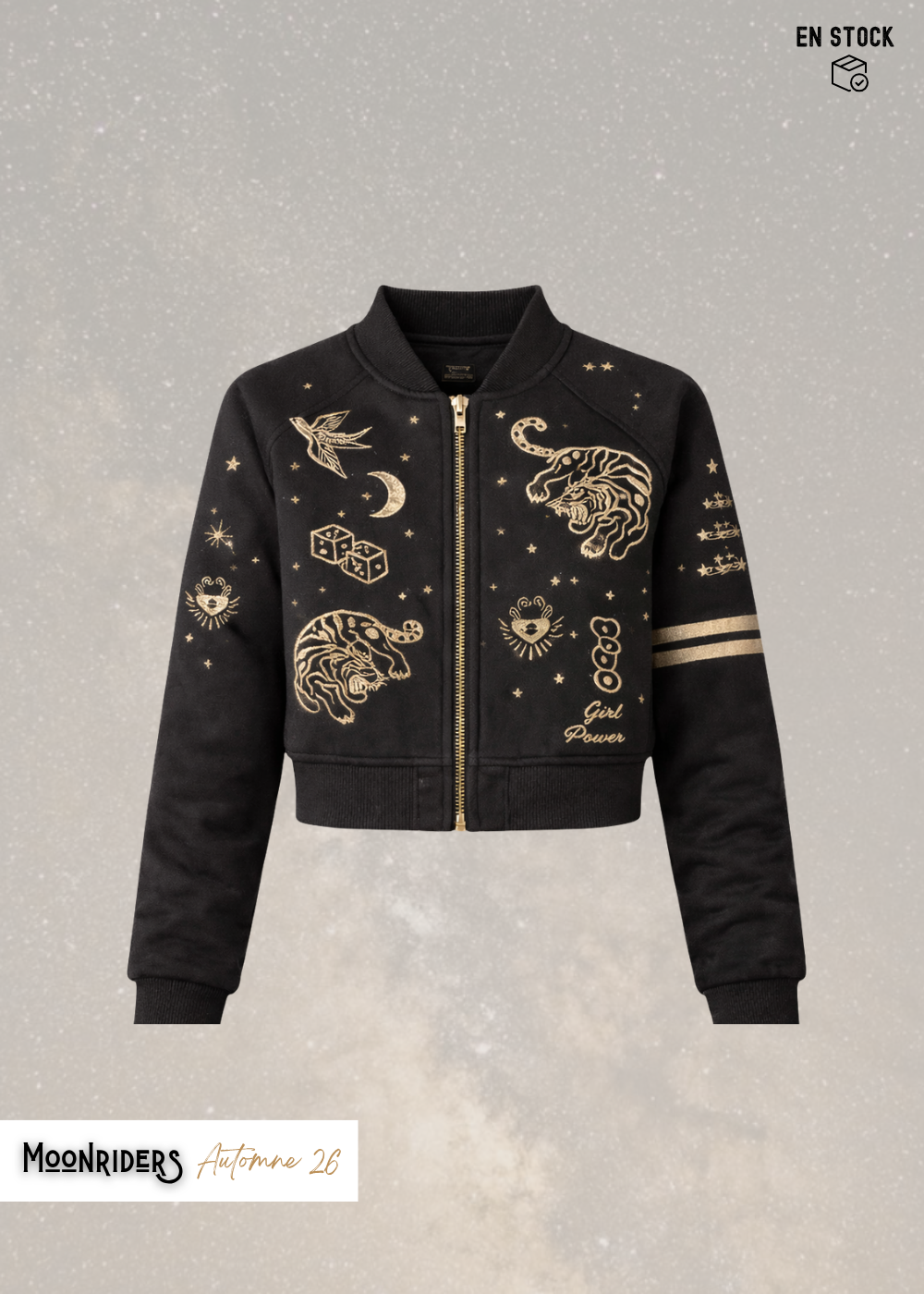 VARCITY JACKET - ORACLE BLACK