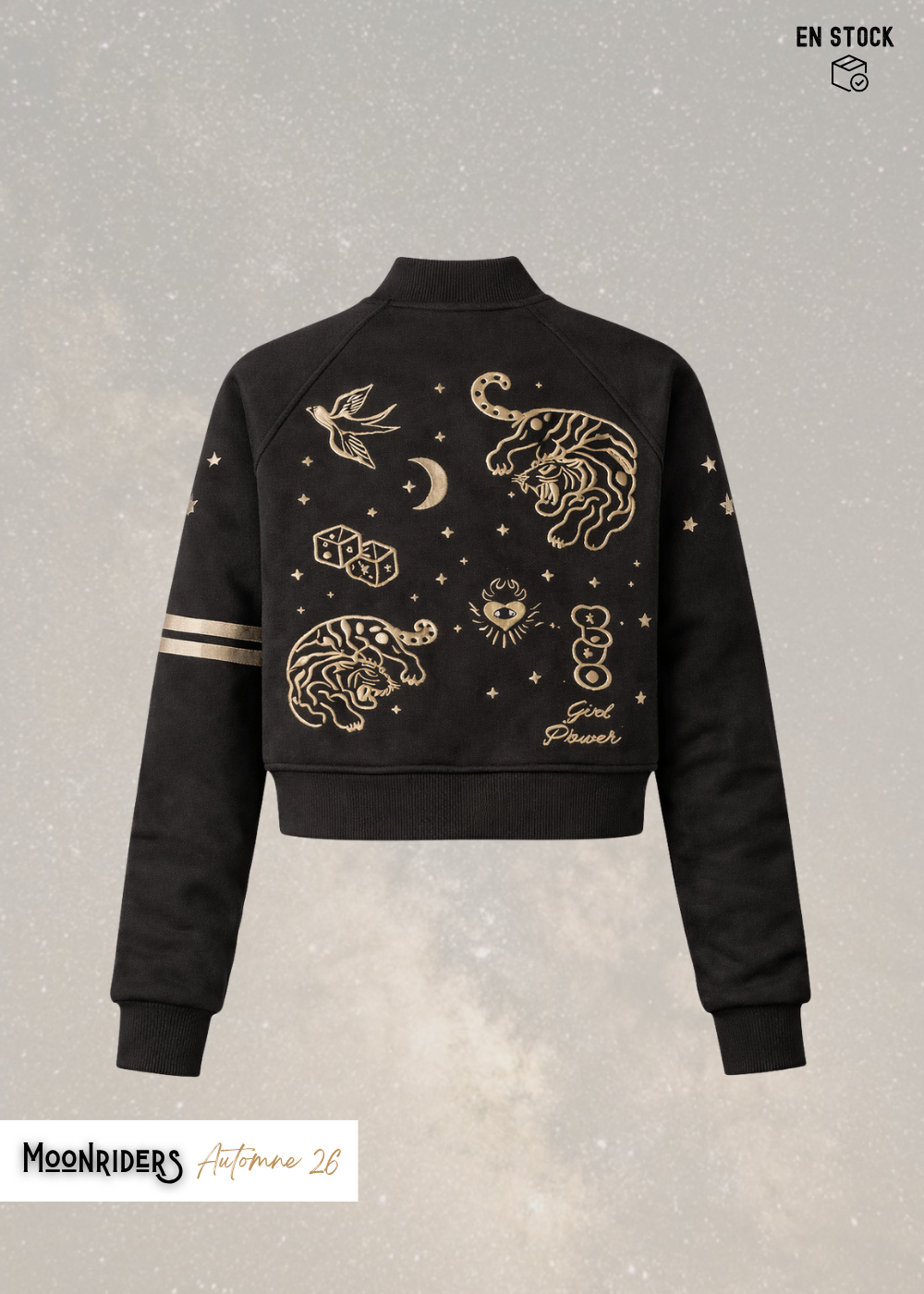 VARCITY JACKET - ORACLE BLACK